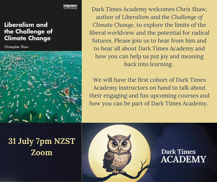 Dark Times Academy Launch Event with Chris Shaw logo